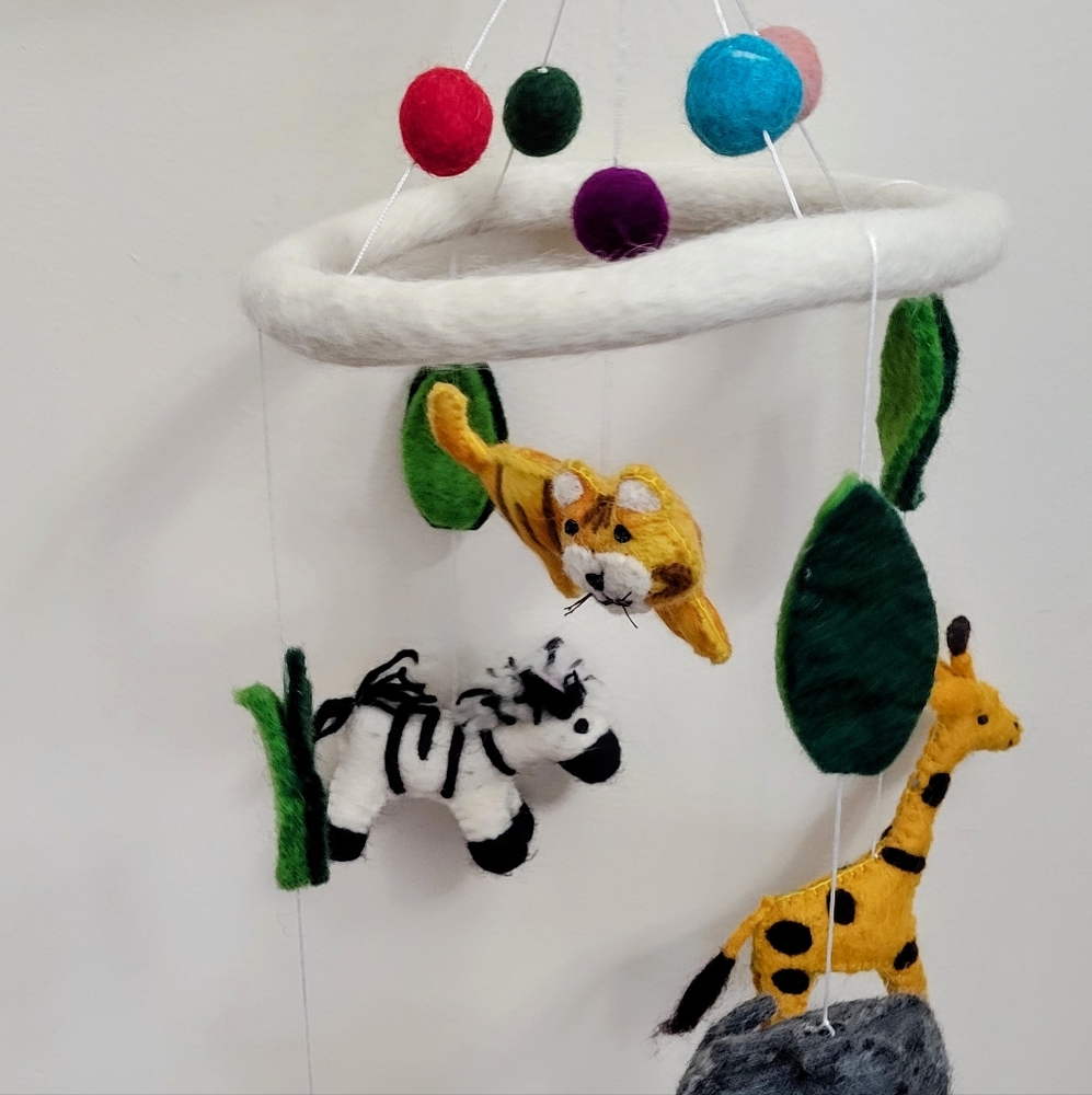 Needlefelted Baby Safari Mobile